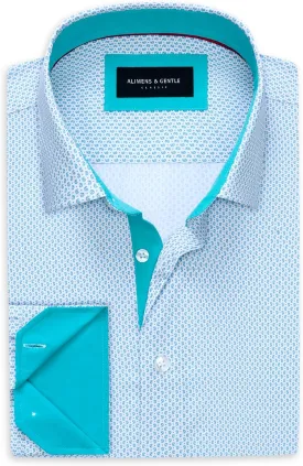 Alimens & Gentle Mens Dress Shirts Printed Button Down Shirt Long Sleeve Regular Fit Inner Collar Contrast Shirt Business