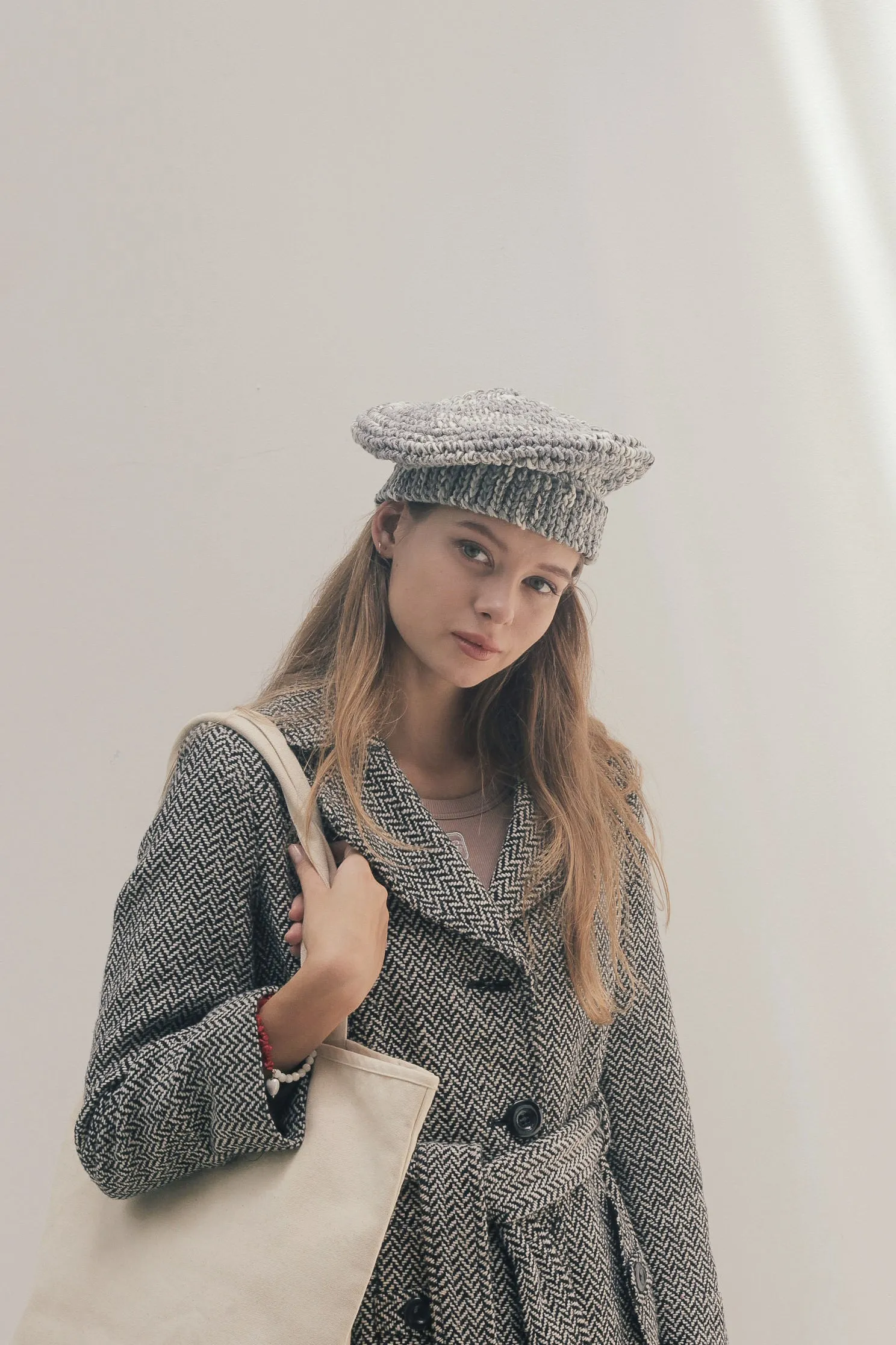 Amelia handwoven wool beret