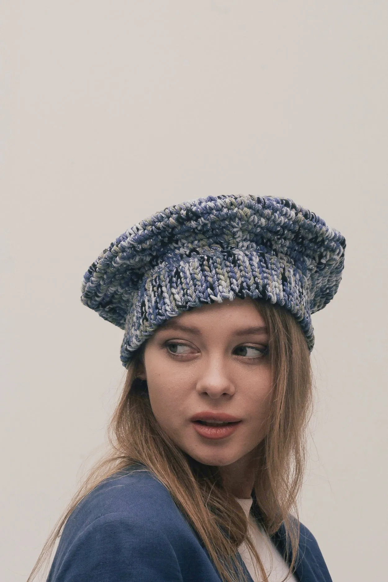 Amelia handwoven wool beret