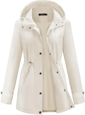 Avoogue Rain Jacket for Women Waterproof Lightweight Hooded Raincoat for Hiking Travel Outdoor