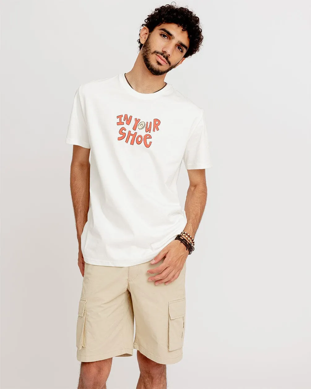 Beige Cargo Short