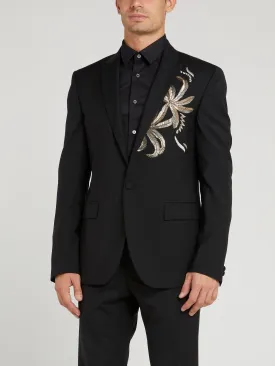 Black Embellished Structured Blazer