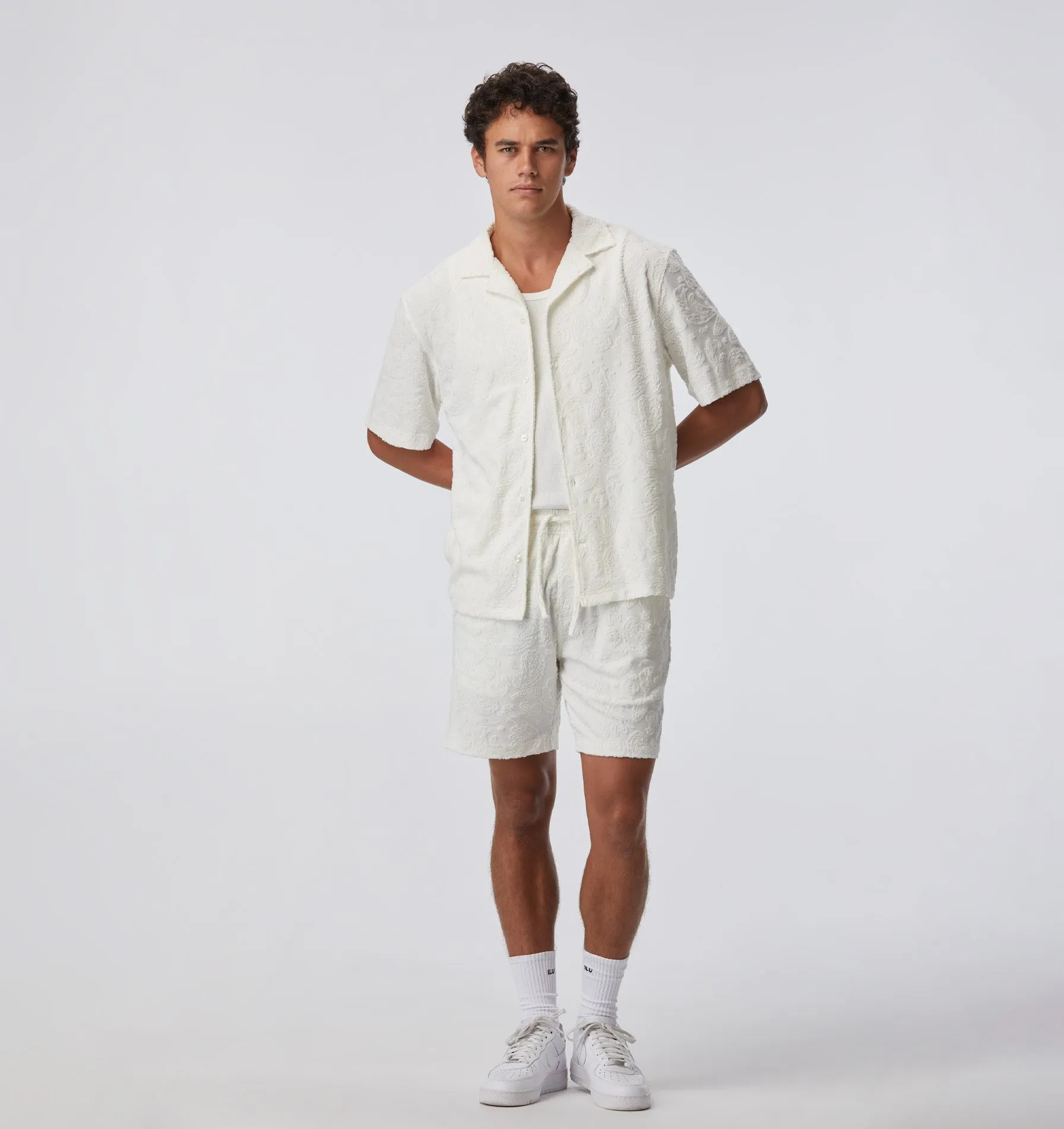Box Cuban Collar Towel SS Shirt - Off White