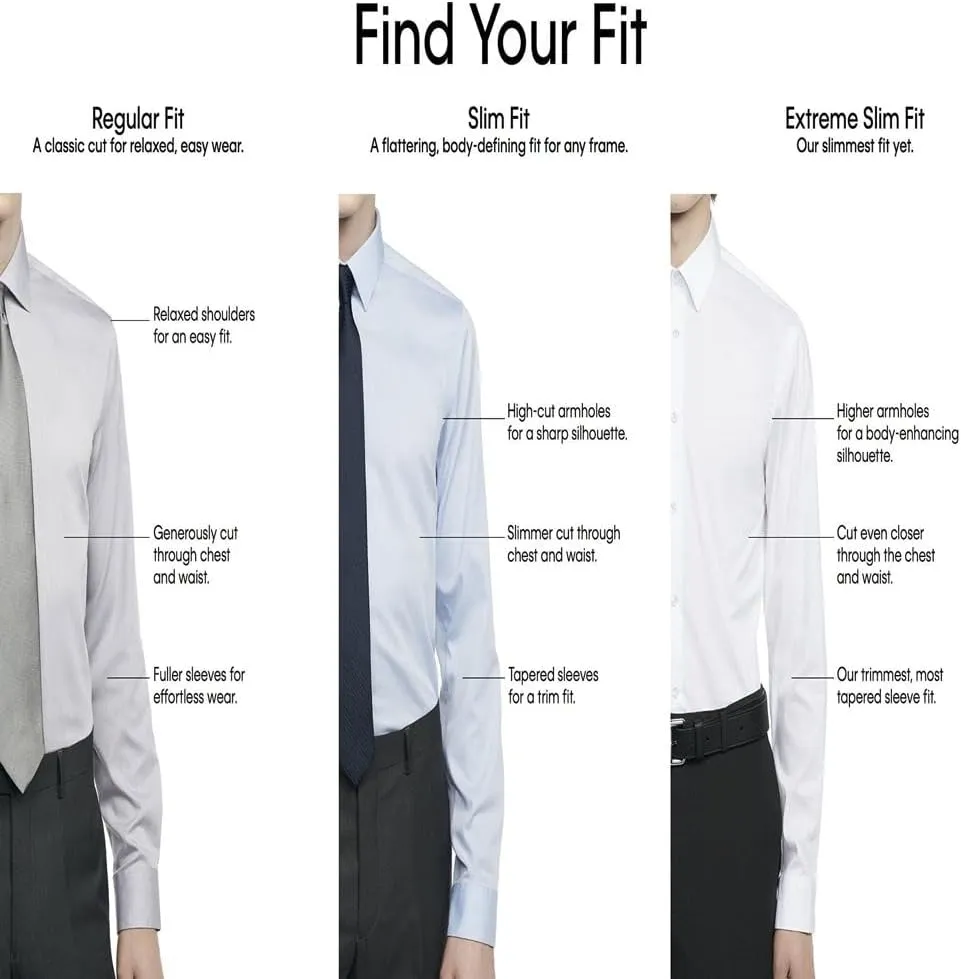 Calvin Klein Men's Dress Shirt Herringbone Stretch