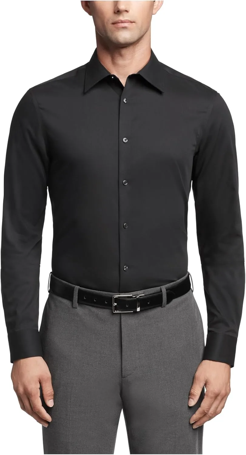 Calvin Klein Men's Slim Fit Non Iron Solid Dress Shirt - Amazon Exclusive