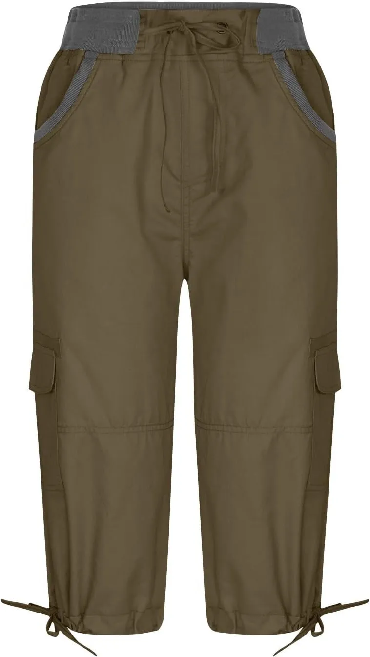 Cargo Pants for Women 2025 Lightweight Summer Petite High Waist Casual Shorts with Pockets Linen Hiking Capris