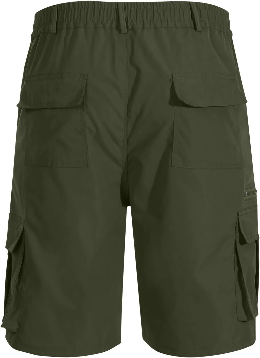 Cargo Shorts for Men Casual Summer Hiking Pants Elastic Waist Big and Tall Knee Length Multi-Pockets Bermuda Shorts