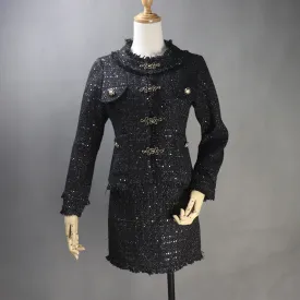Custom Made Black Suit Jacket   Skirt / Shorts / Trousers
