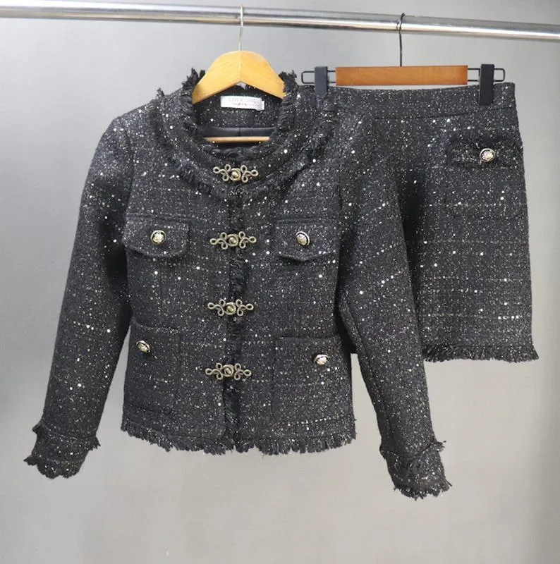 Custom Made Black Suit Jacket   Skirt / Shorts / Trousers