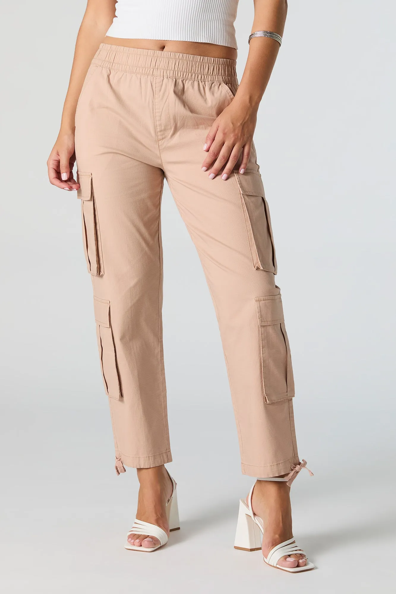Elastic Waist Multi Pocket Cargo Pant