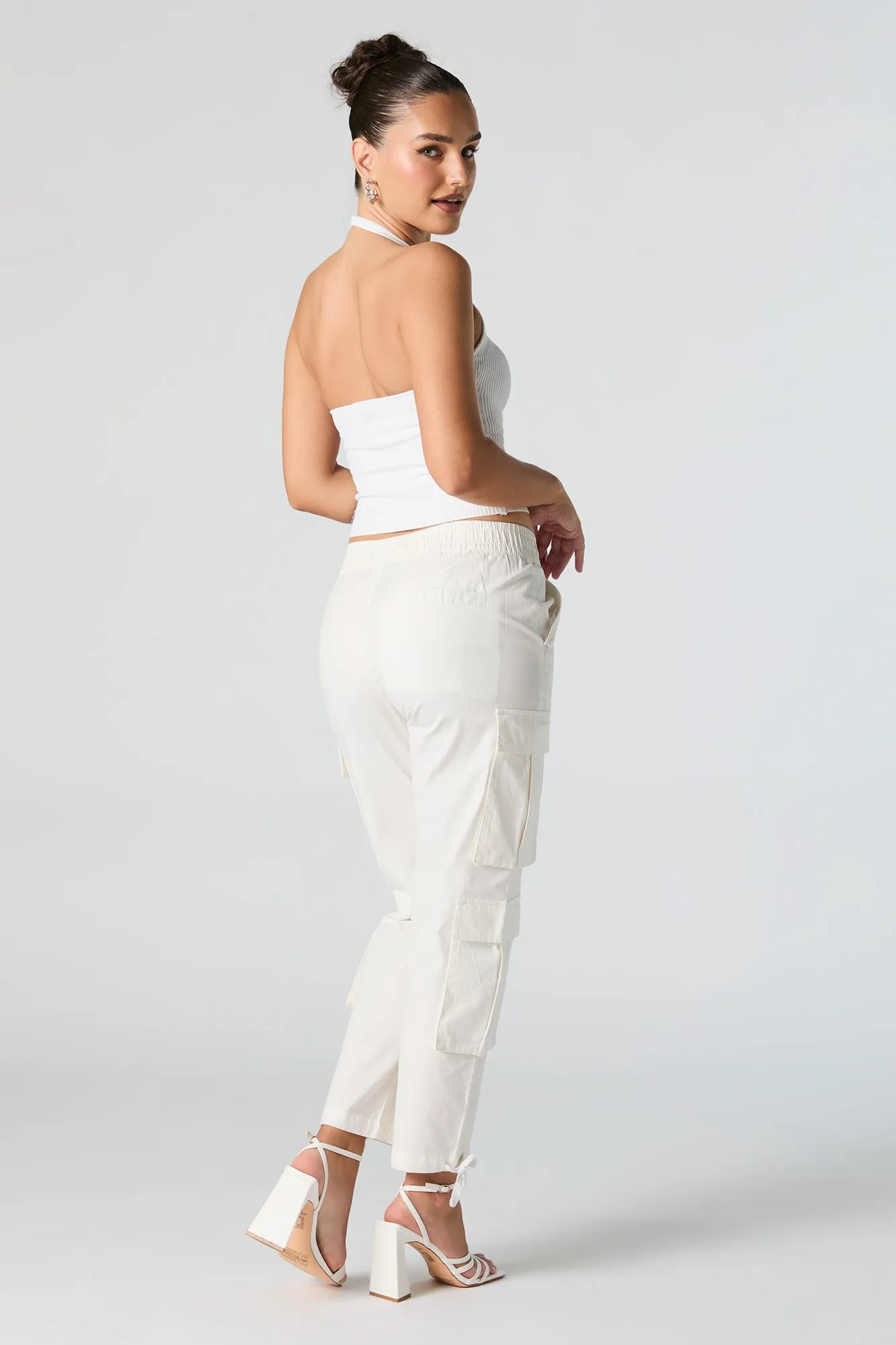 Elastic Waist Multi Pocket Cargo Pant