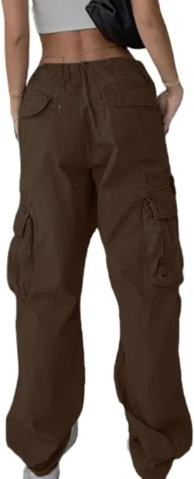 EMMIOL Cargo Pants for Women Y2K Clothing High Waisted Travel Tactical Streetwear Casual Pants with Pockets