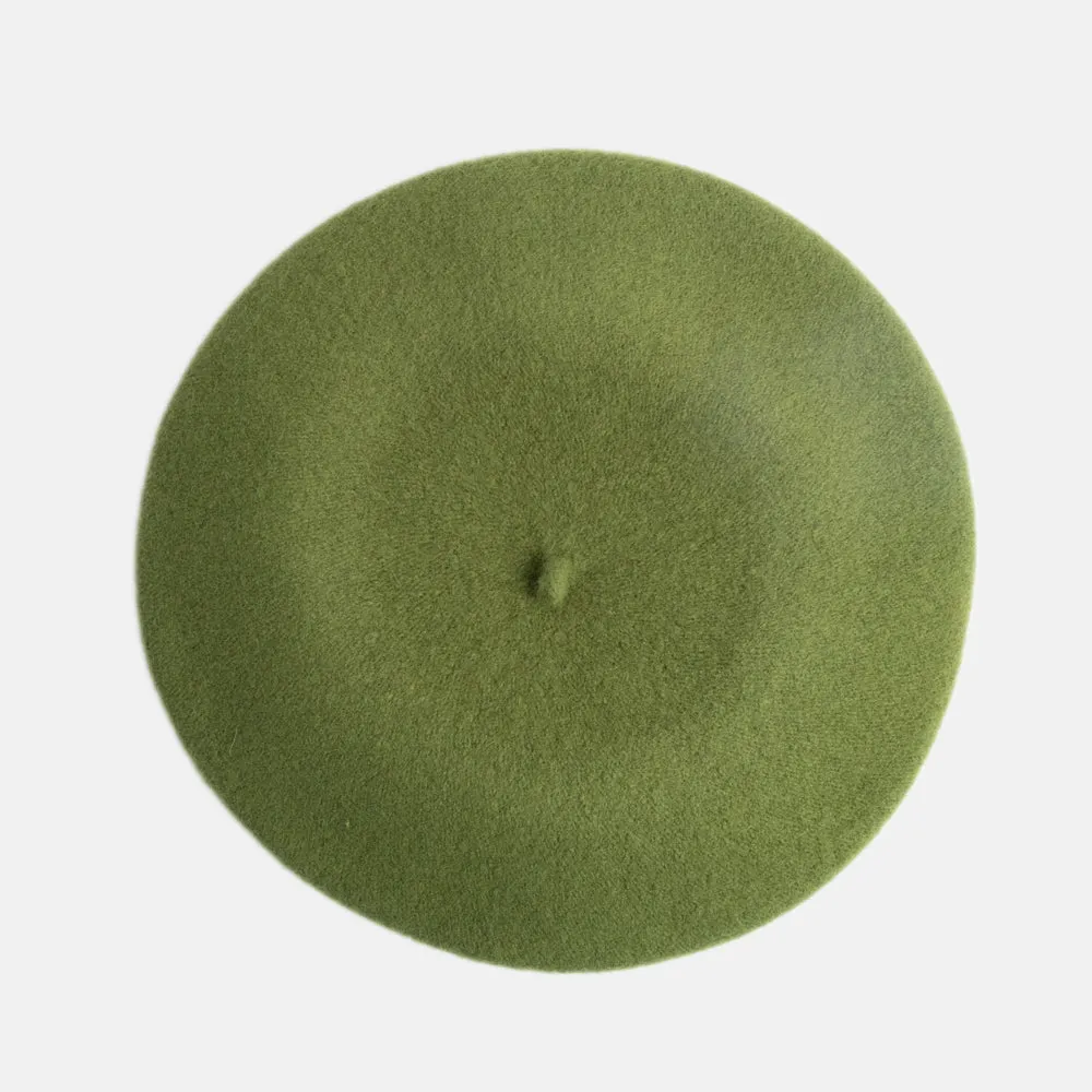 Green Pure Merino Classic Beret