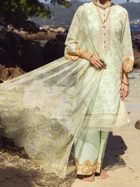Green Swiss Voile 3 Piece Stitched - ALP-3PS-1156