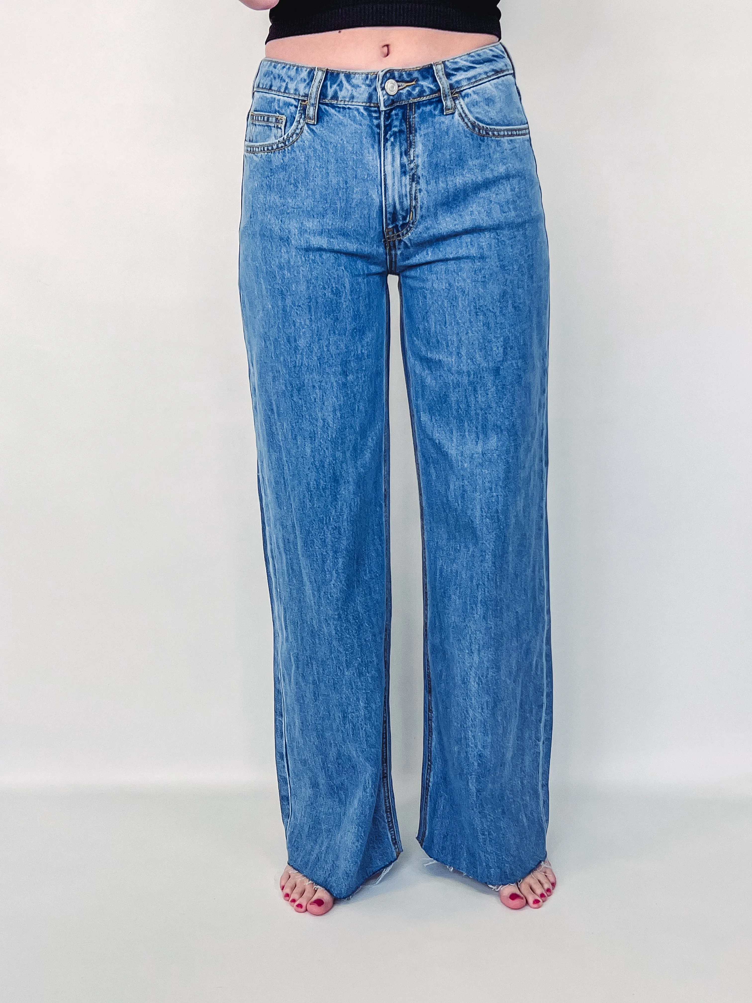 Hannah - High Rise Wide Leg Denim