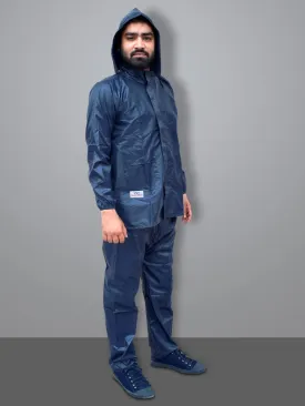 Heart Home PVC Raincoat with Adjustable Hood for Men & Women (Navy Blue) 54HH4140.