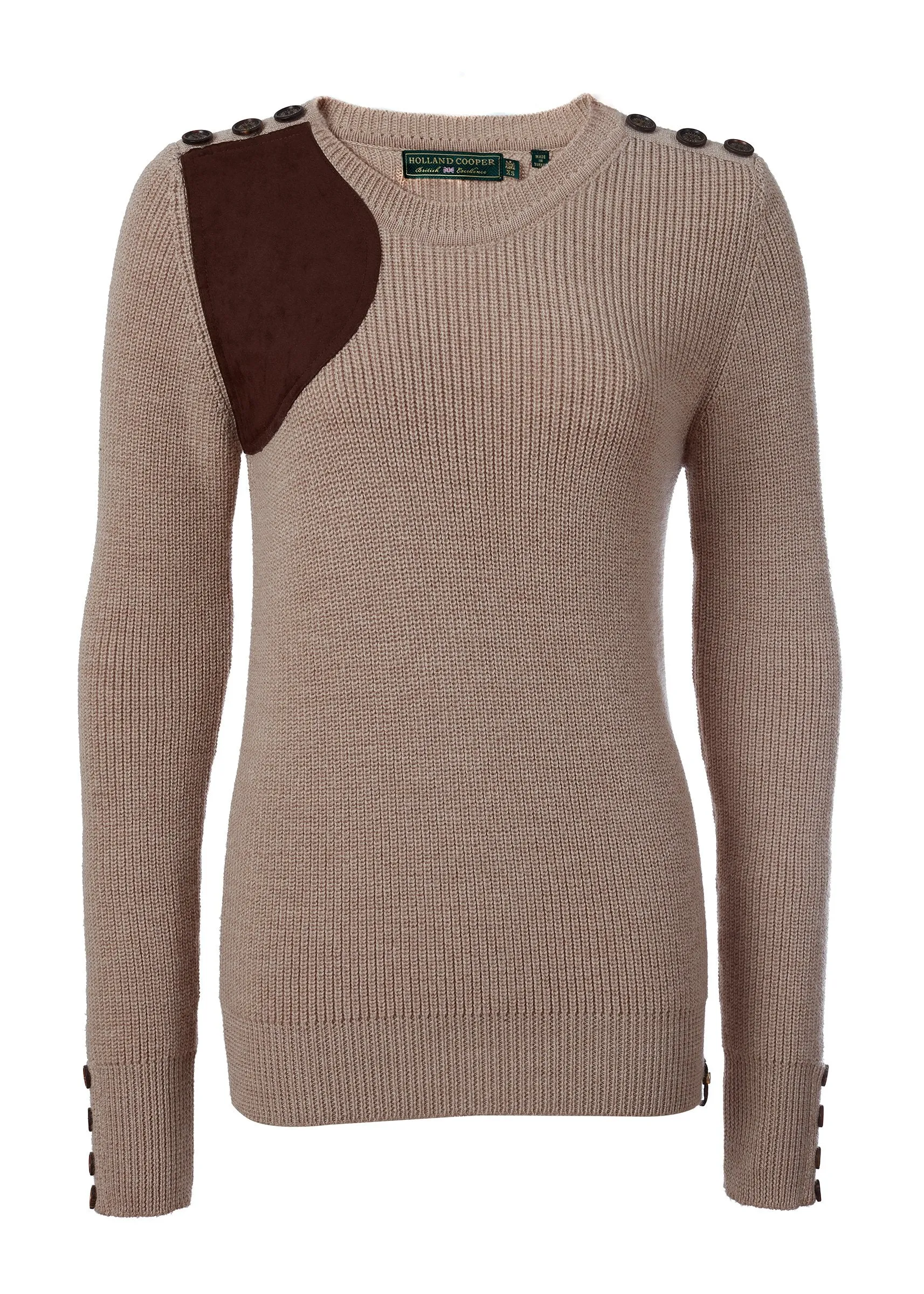 Heritage Crew Neck Knit (Latte Marl)