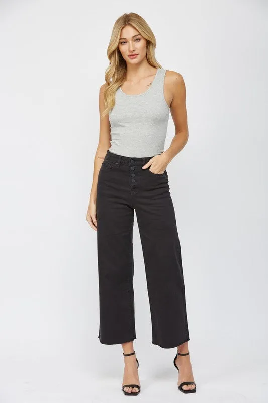 HIGH RISE WIDE CROP JEANS