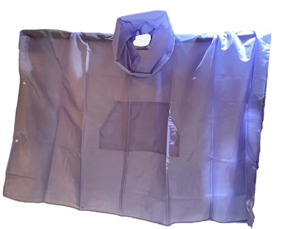 Iridescent Packable Cowl Neck Rain Poncho