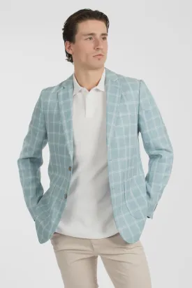 James Harper Check Blazer - Teal