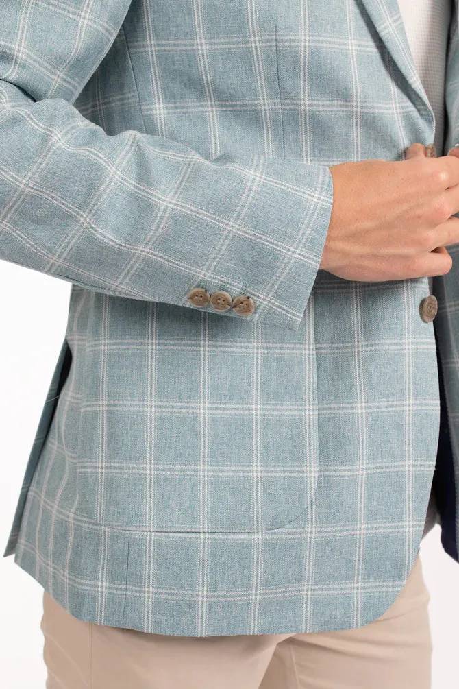 James Harper Check Blazer - Teal