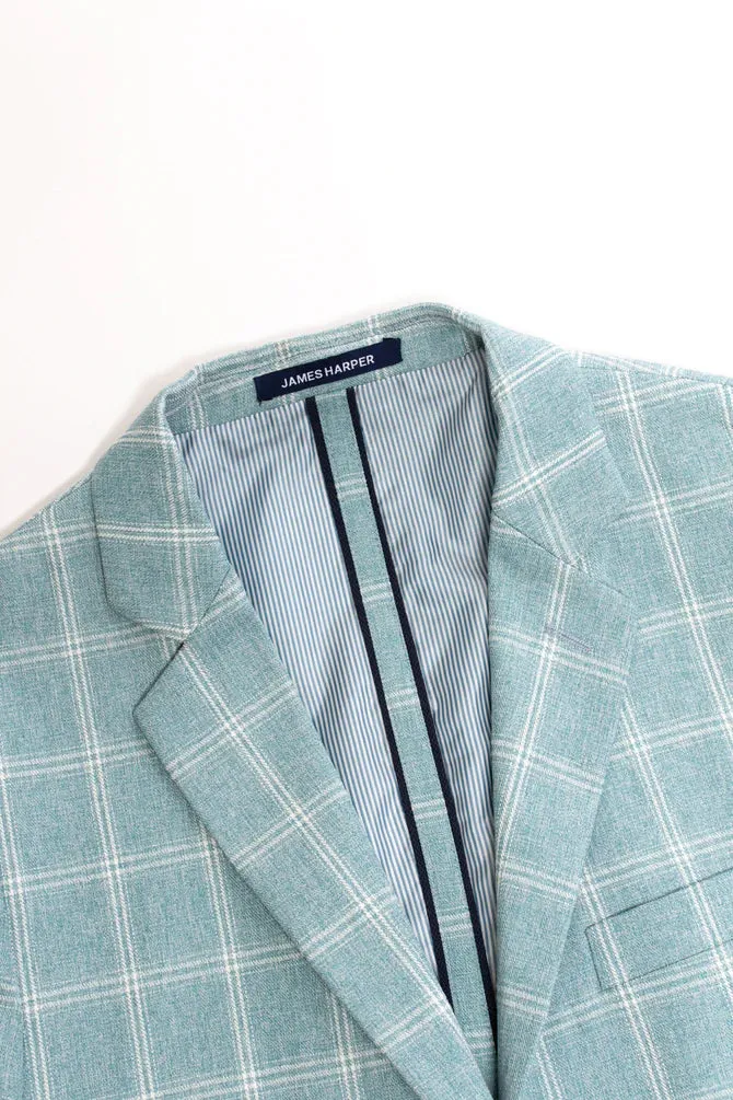 James Harper Check Blazer - Teal