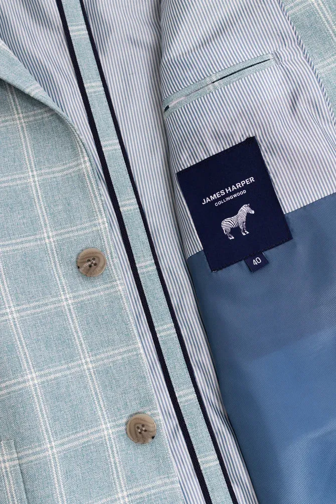 James Harper Check Blazer - Teal