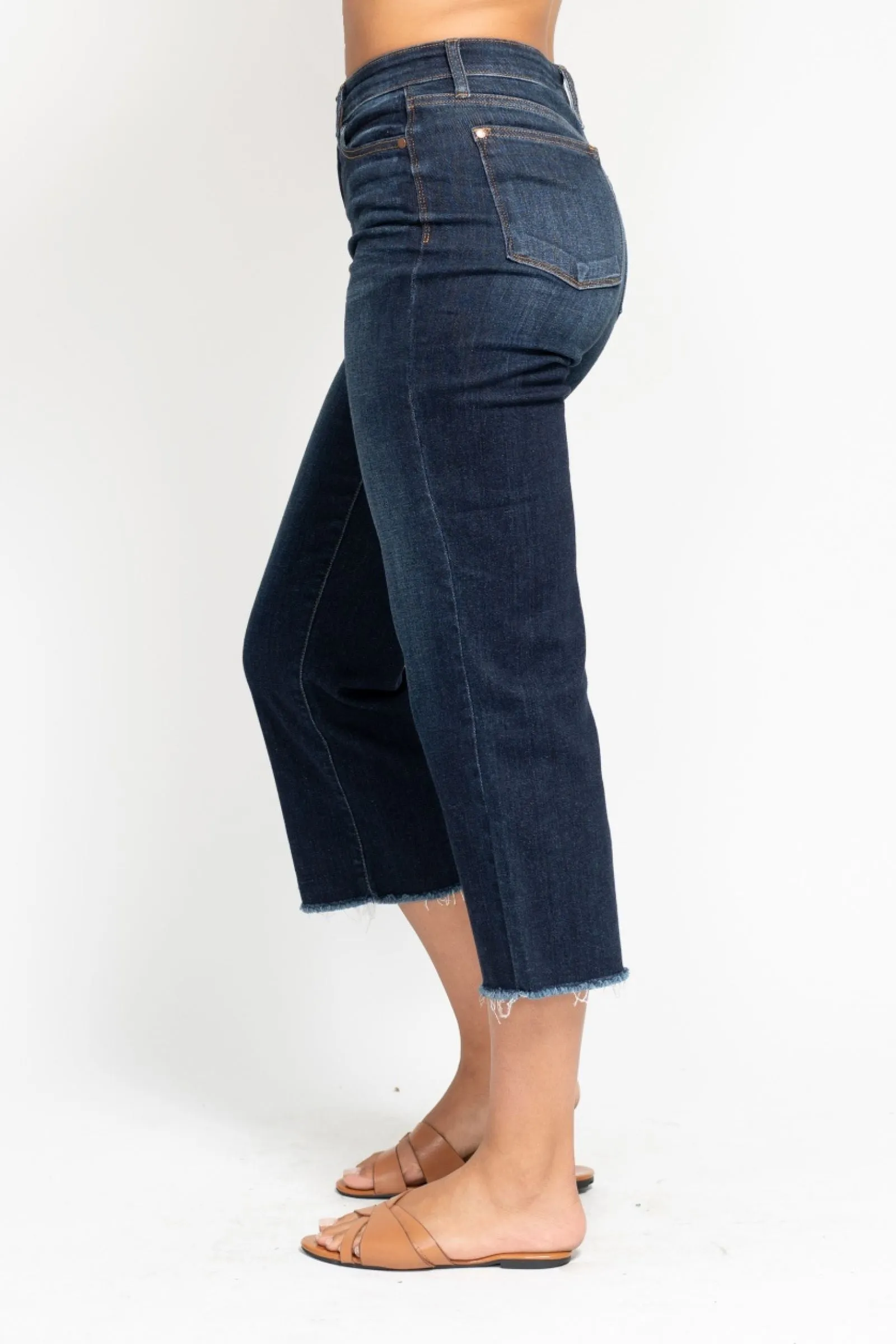 Judy Blue High Waist Cropped Wide Leg Jeans