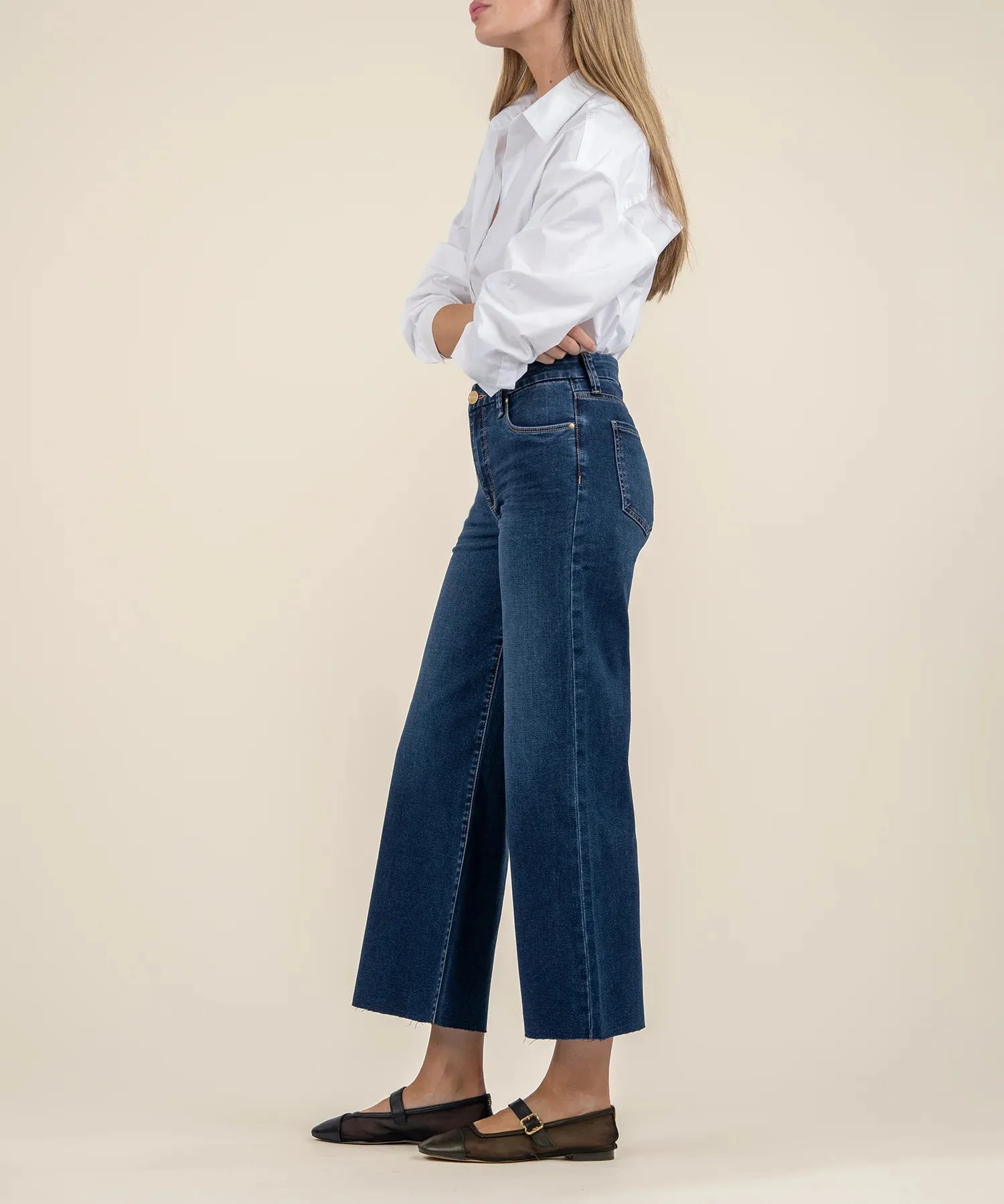 KUT- Meg High Rise Wide Leg Jean- Demure