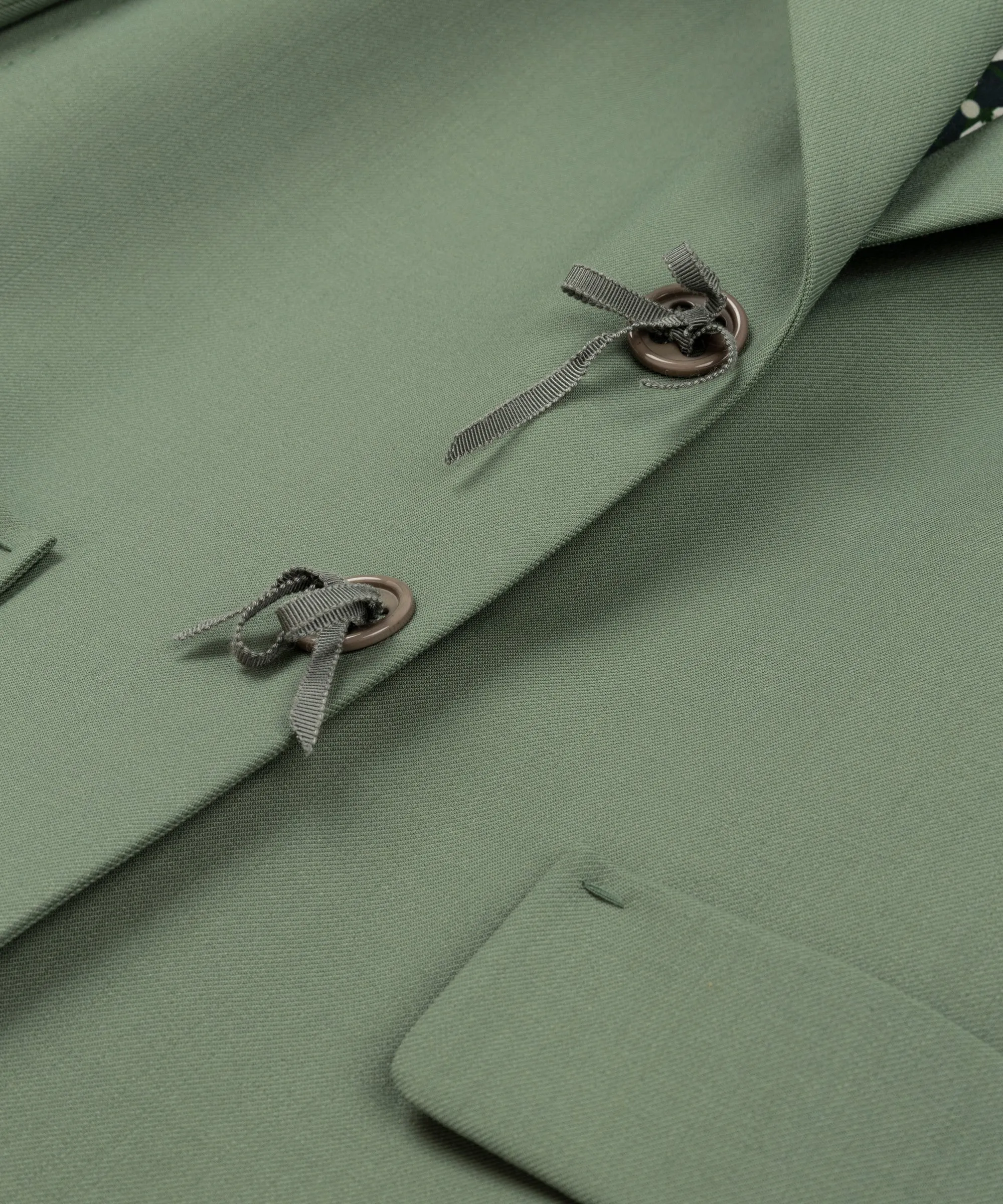 Machka Mono Collar Blazer With Bow Accessory Light Green