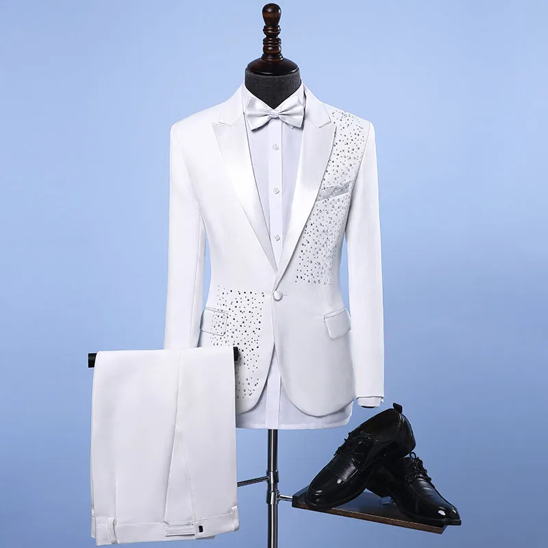 Men's Formal Slim Fit Crystals Blazer