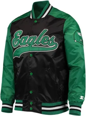 Men's Philadelphia Football Varsity Letterman Bomber Jacket - Eagle Team Fans Windbreaker Polyester Jacket For Men