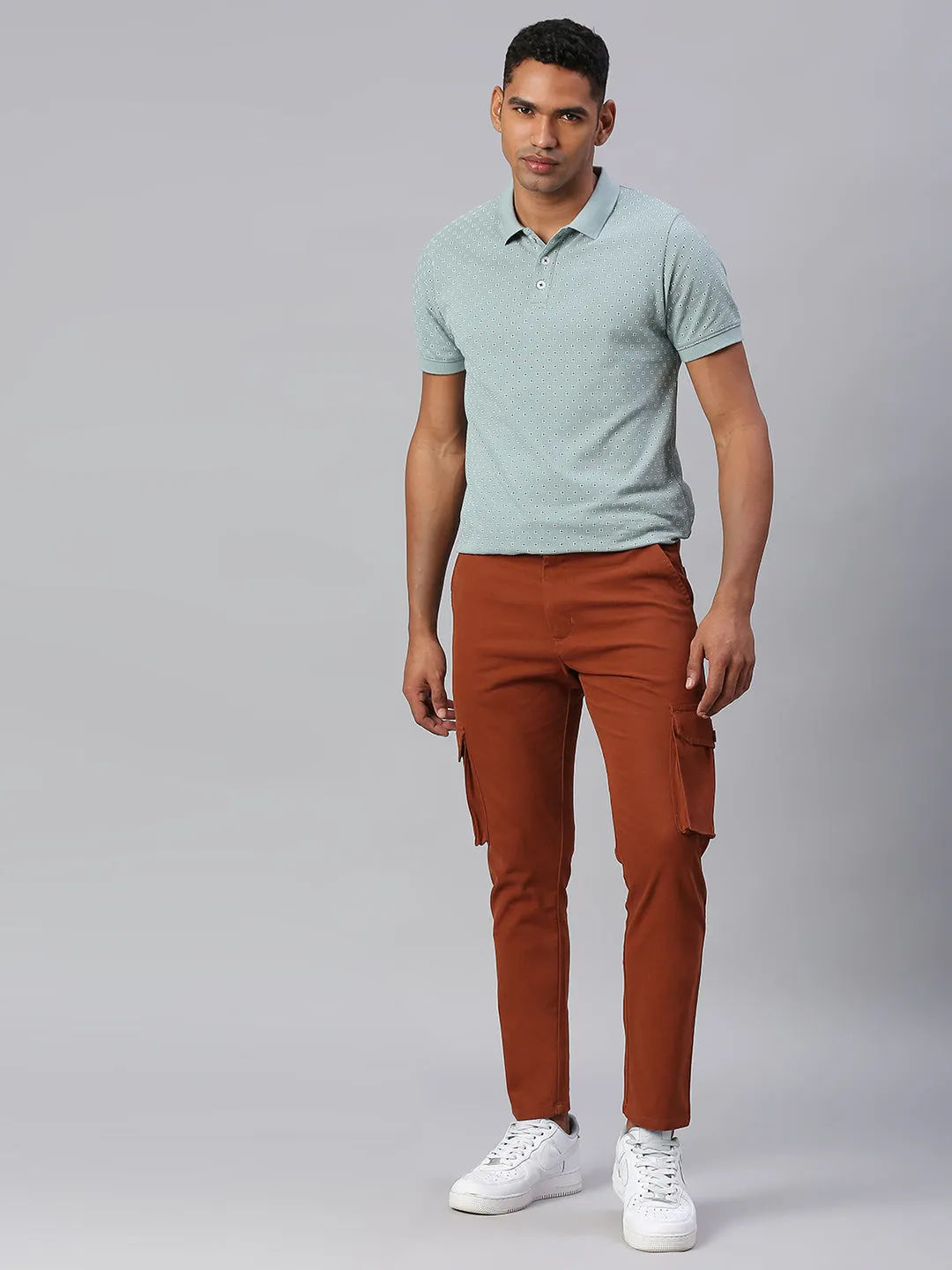 Men's Tapered Fit Cotton Cargo (Rust)