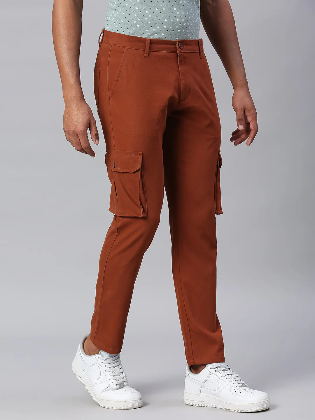 Men's Tapered Fit Cotton Cargo (Rust)