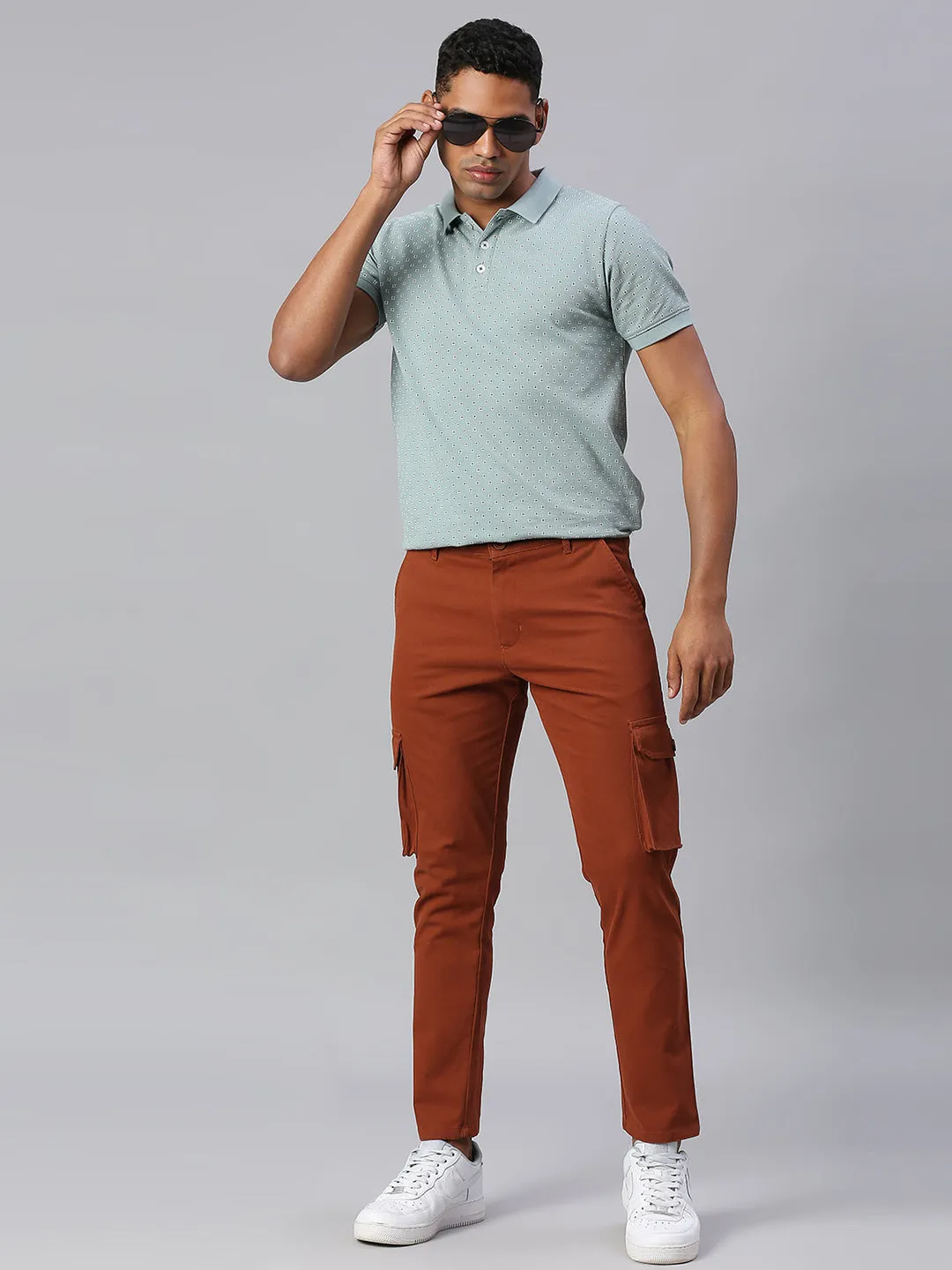 Men's Tapered Fit Cotton Cargo (Rust)