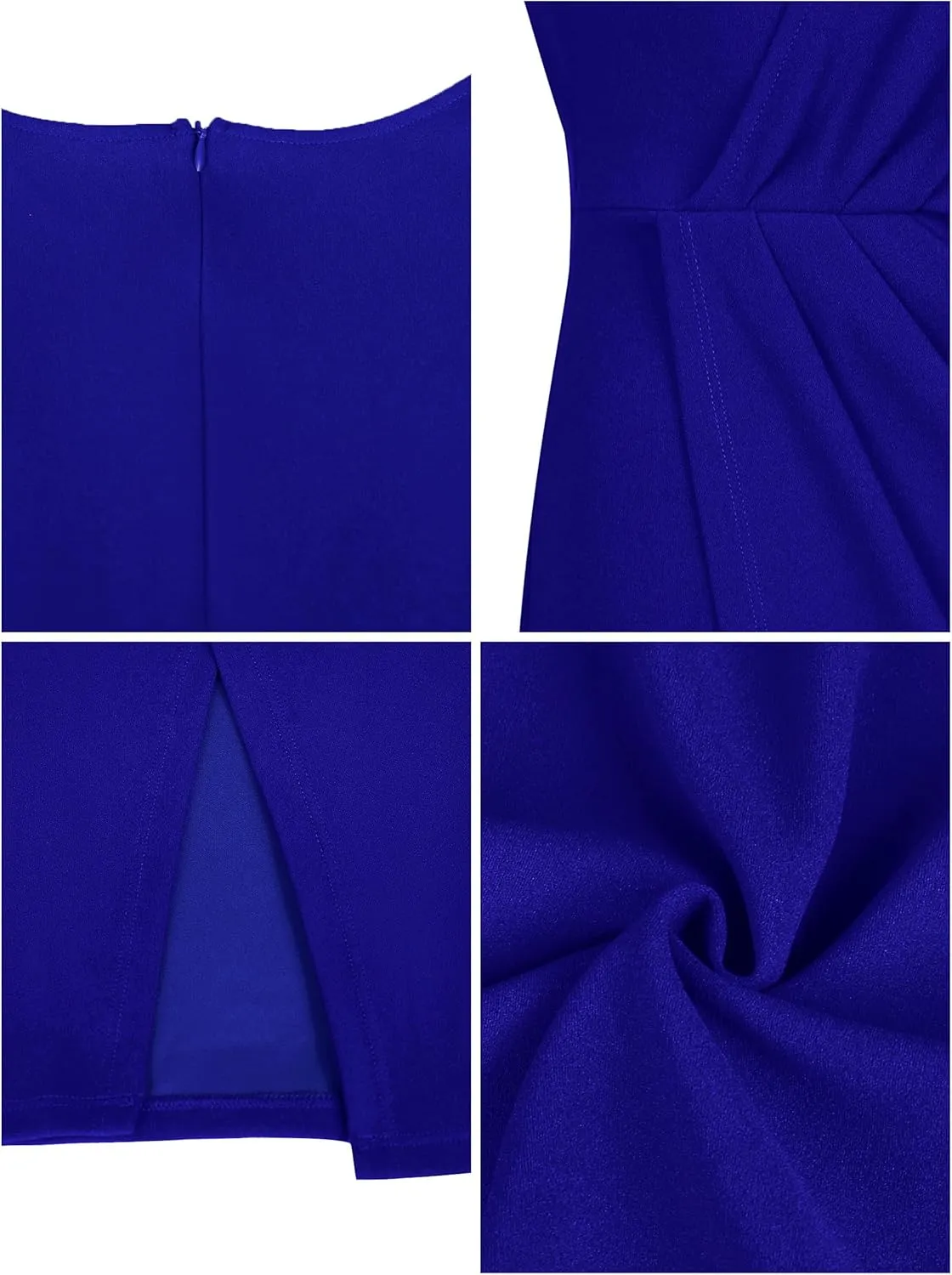 Missufe Women's V Neck Ruffle Flutter Sleeve Ruched Bodycon Wrap Party Slit Cocktail Midi Dress