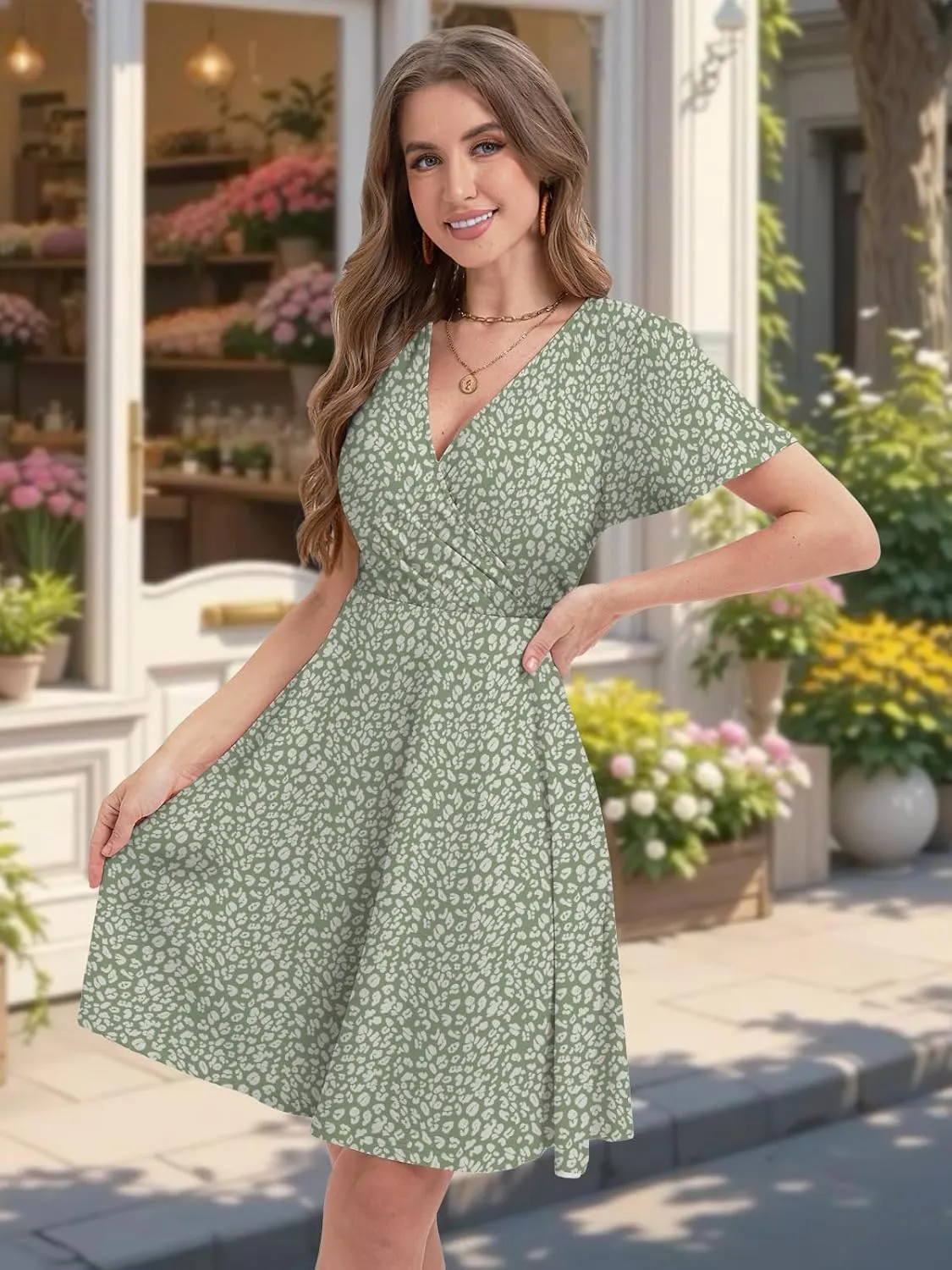 MixShe Summer Dresses for Women 2025 Floral Sundresses Elegant Classy Fashion Casual Outfit Plus Size