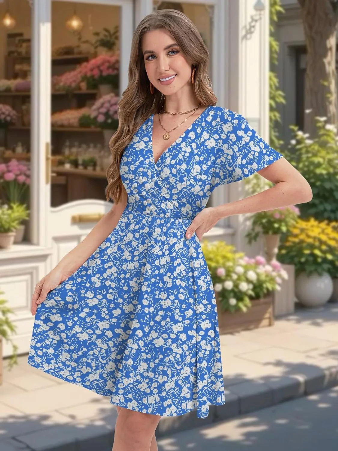 MixShe Summer Dresses for Women 2025 Floral Sundresses Elegant Classy Fashion Casual Outfit Plus Size