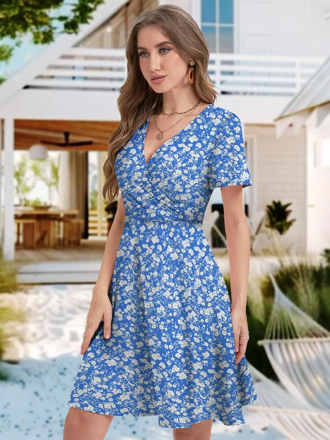 MixShe Summer Dresses for Women 2025 Floral Sundresses Elegant Classy Fashion Casual Outfit Plus Size