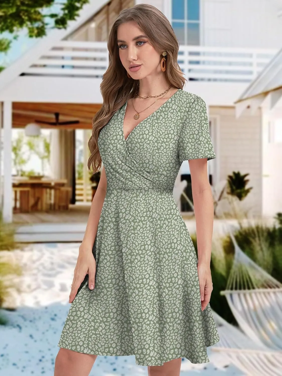 MixShe Summer Dresses for Women 2025 Floral Sundresses Elegant Classy Fashion Casual Outfit Plus Size