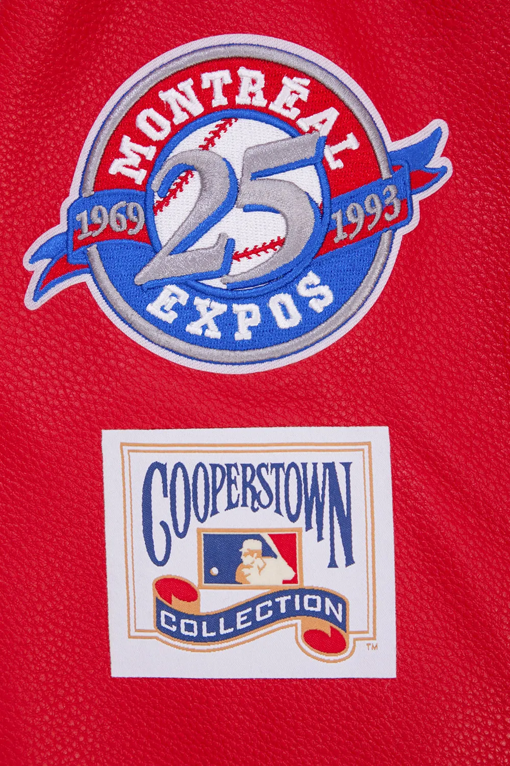 MLB MONTREAL EXPOS RETRO CLASSIC MEN'S RIB WOOL VARSITY JACKET (EGGSHELL/RED)