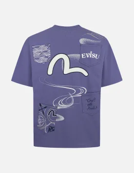 Multi-Pocket and Multi-Print Loose Fit T-shirt