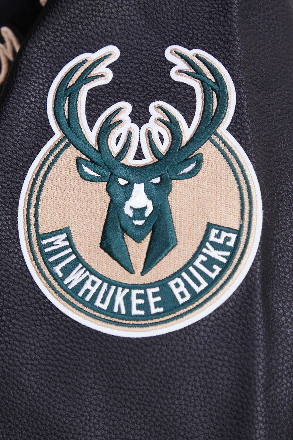 NBA MILWAUKEE BUCKS RETRO CLASSIC MEN'S RIB WOOL VARSITY JACKET (BLACK/GRAY)