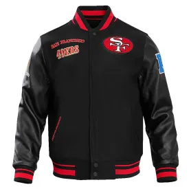 NFL SAN FRANCISCO 49ERS RETRO CLASSIC  RIBBED WOOL VARSITY JACKET | NFL LEATHER JACKET