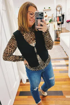 Nora Hook & Eye Sweater Vest Black