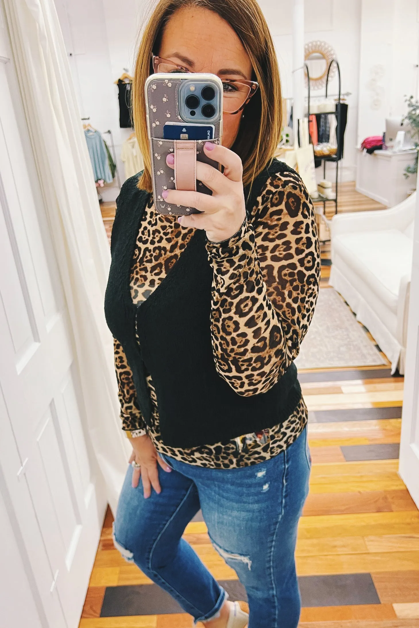 Nora Hook & Eye Sweater Vest Black