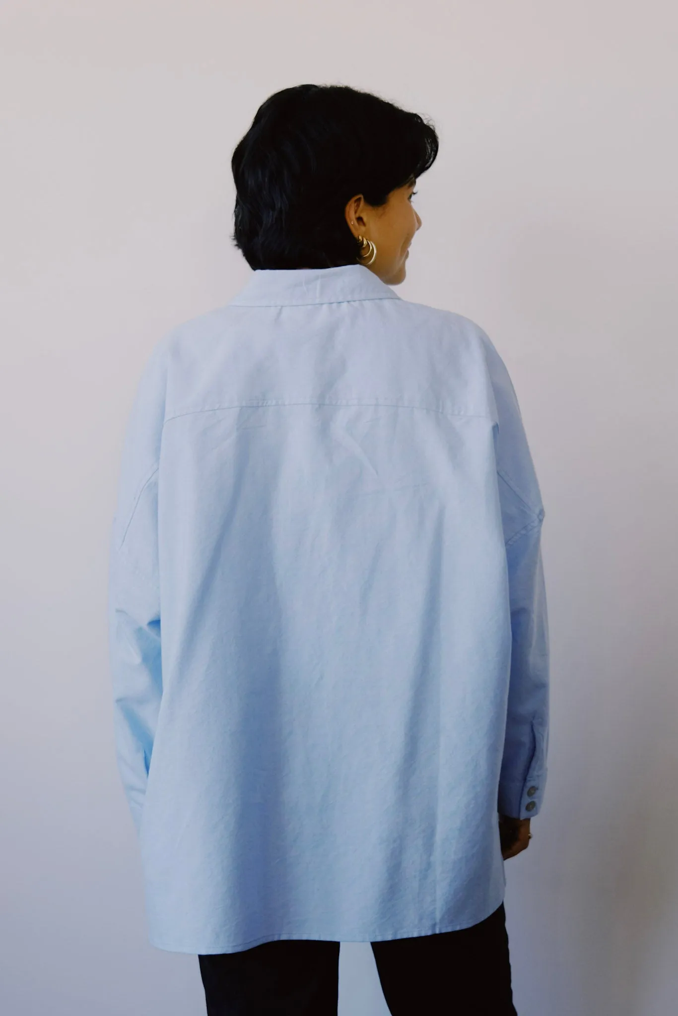 oversize shirt - tahira - blue chambray