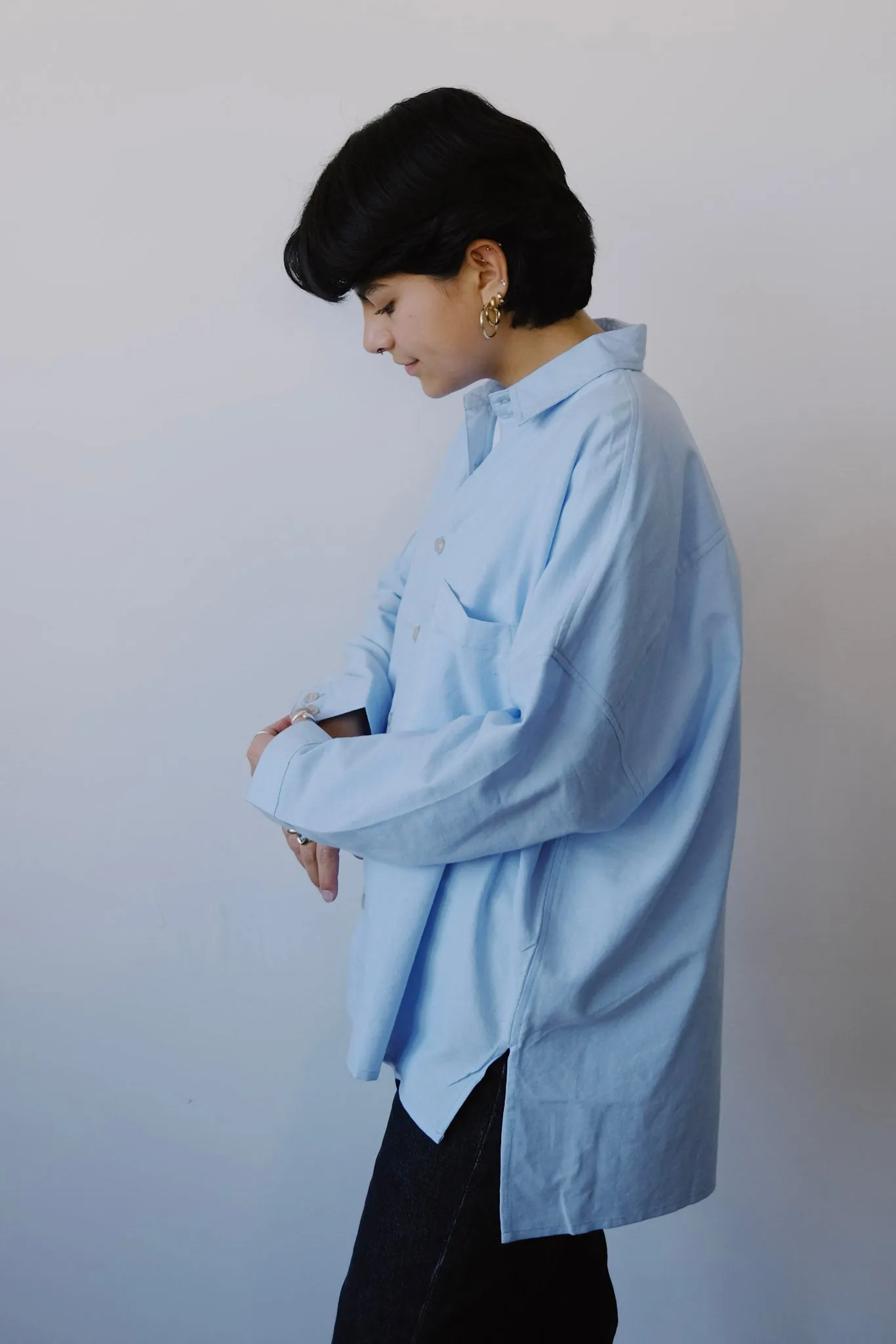 oversize shirt - tahira - blue chambray