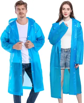 Rain Ponchos for Adults Reusable, 2 Pack Raincoat for Women Men, Waterproof Rain Coat Gear with Hood Drawstring