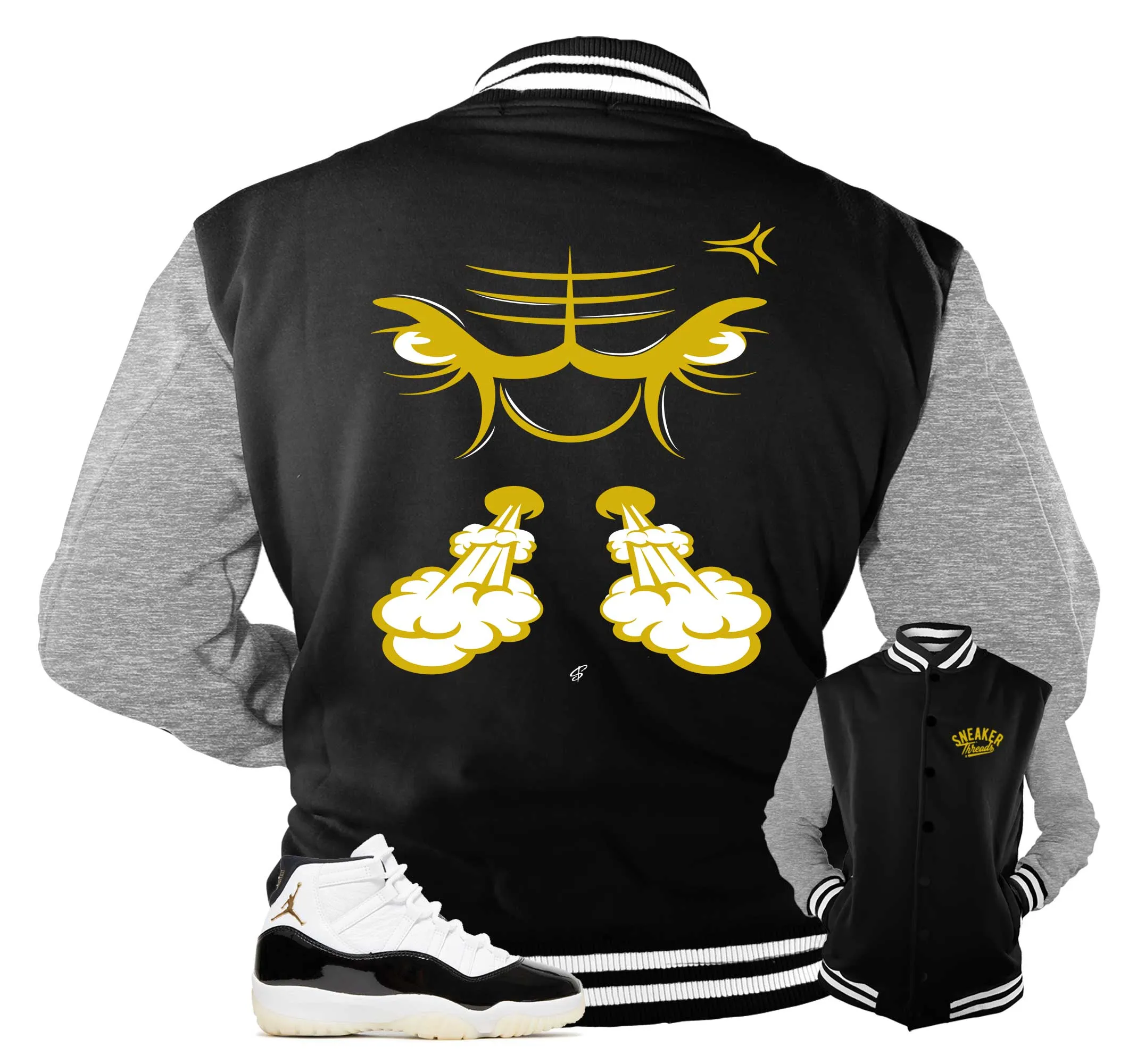 Retro 11 Gratitude DMP Raging Face Varsity Jacket